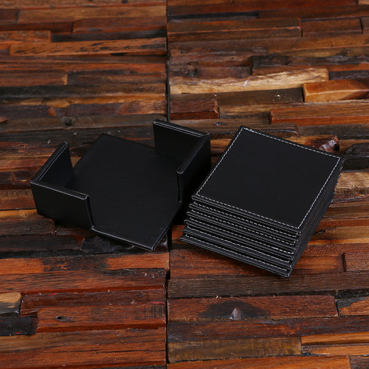Square Leather Coasters Set