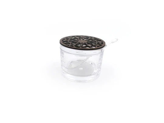 Acrylic Large Sugar Server with Wooden Design