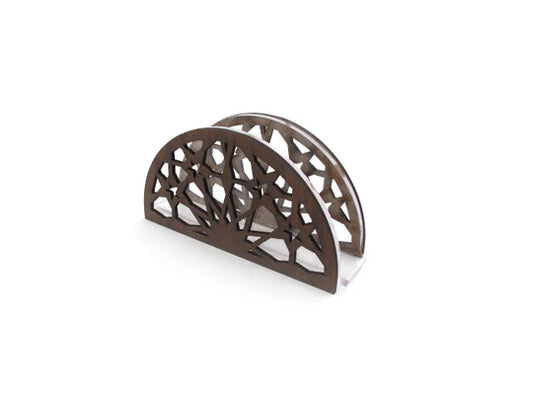 Acrylic Napkin Holder with Wooden Design
