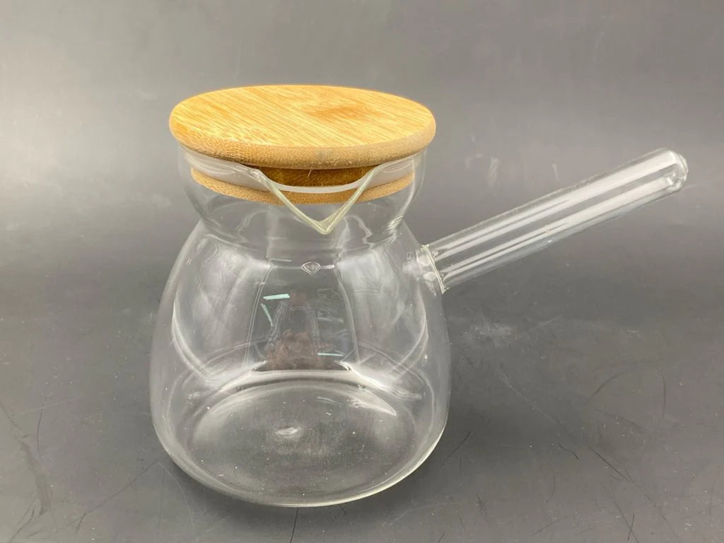 Borosilicate Glass Coffee Pot wooden cover 600 ml