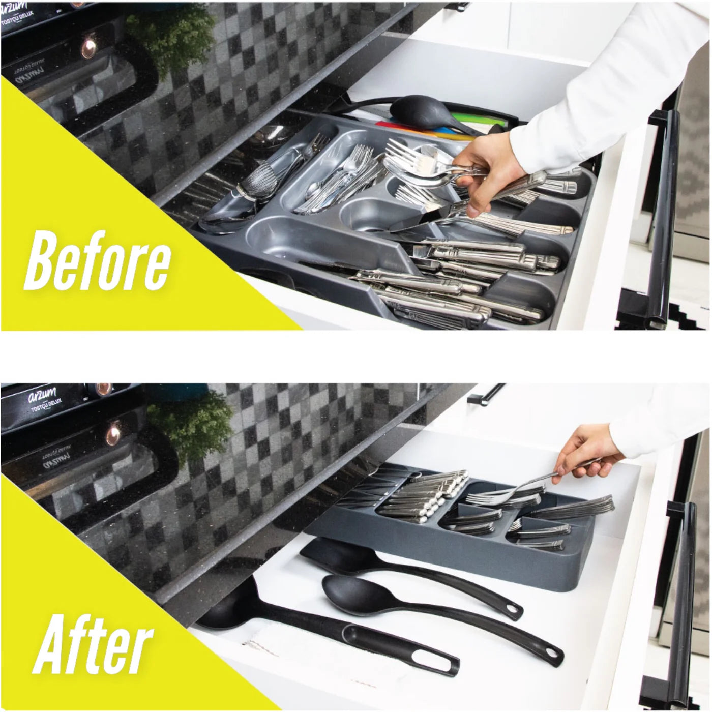 Large Compact Cutlery Organizer 9 cells