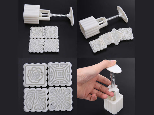 Maamoul Square Press with Spring 4 designs