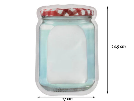 Big reusable lock&seal bag checkered cover jar design
