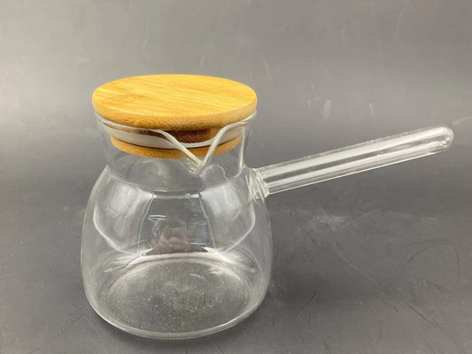 Borosilicate Glass Coffee Pot wooden cover 400 ml.