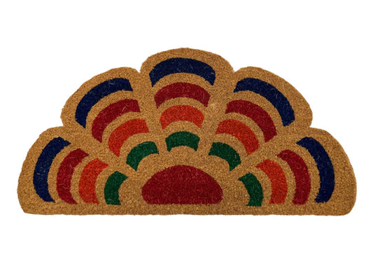 Coco mat half flower with PVC backing 75x45 cm