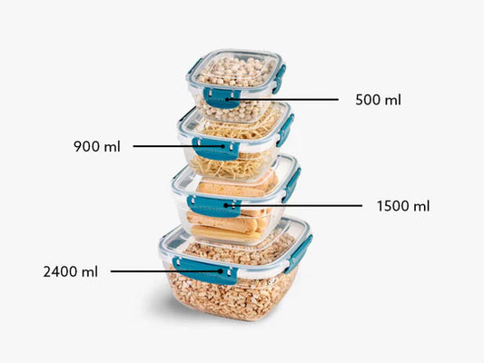 Master Silicon Seal SQ Food Cont Set of 4