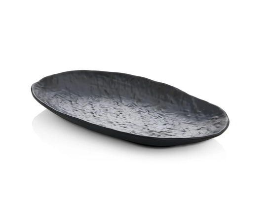Melamine Matt Stone Oval Plate 24 cm. 24cm .32cm.