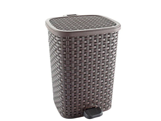 Rattan Plastic Pedal Dustbin 26 lt