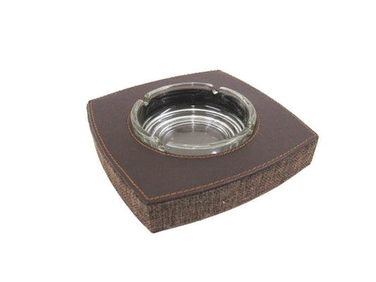 Square Leather with Fabric Ash Tray